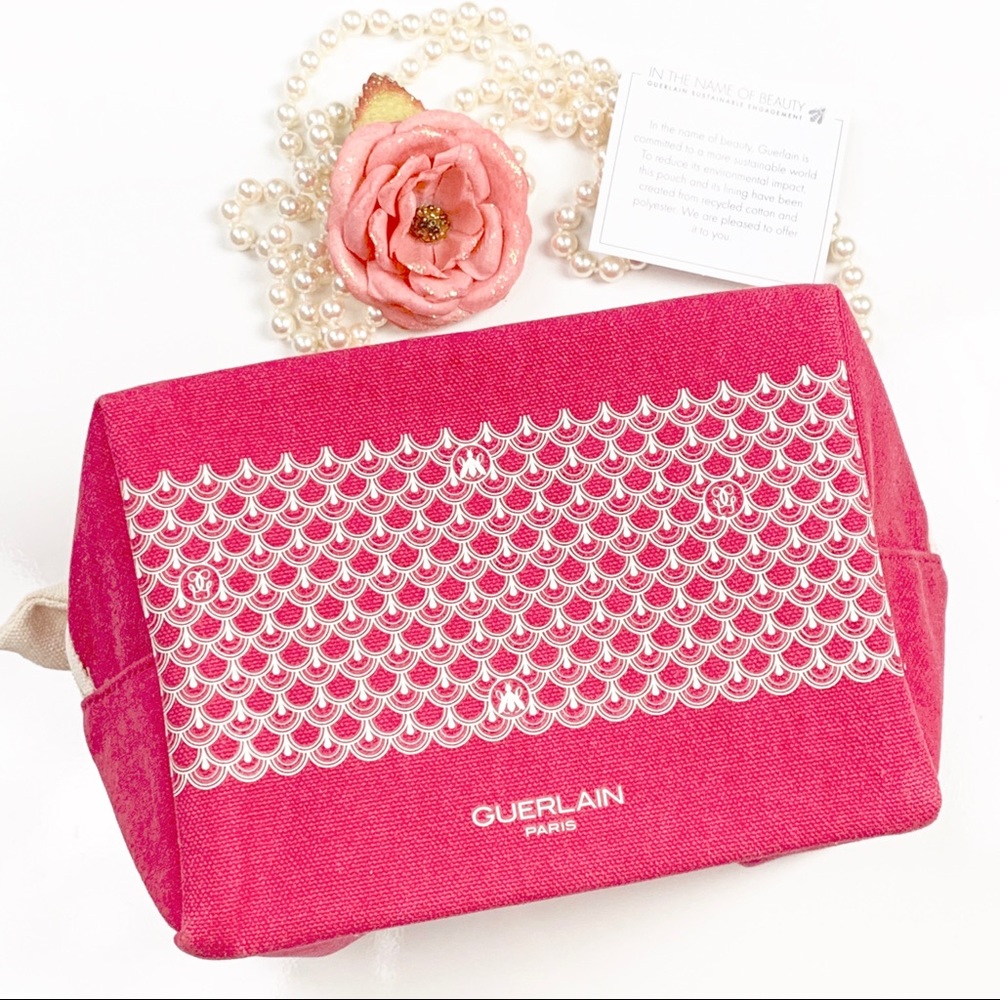 Guerlain Red Coltton signature makeup bag